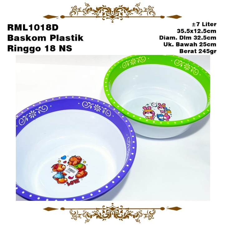 RML1018D Baskom Plastik Ringgo 18 ±8 Liter