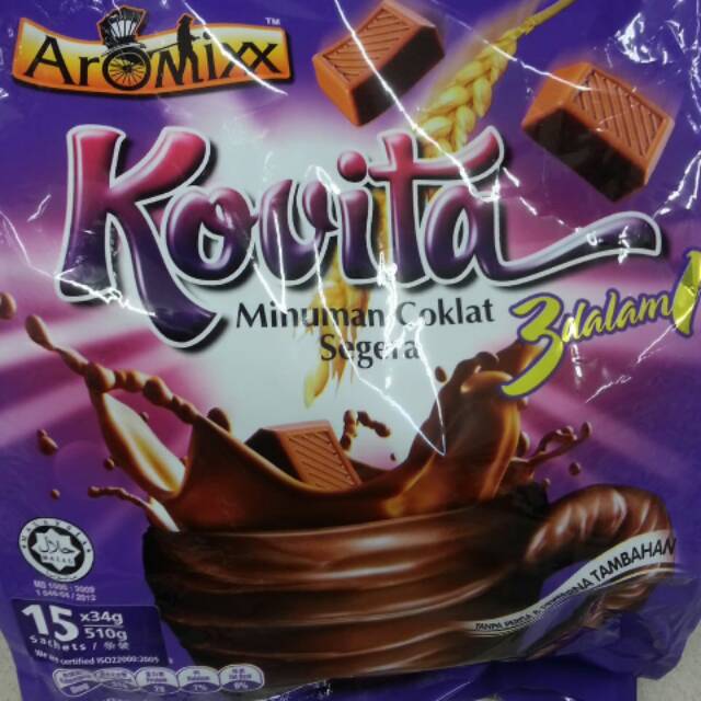 

AROMIX KOVITA MINUMAN COKLAT SEGERA 3 DALAM 1 15 SACHET X 34 GR = 510 GR 1 KG MUAT 2 BKGS