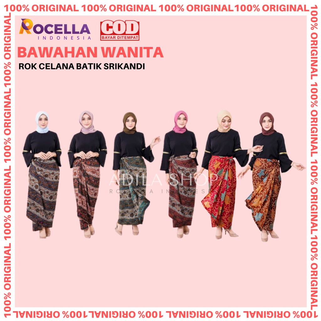 Jual Rocella Rok Celana Srikandi Rok Celana Batik Rok Batik Rok Celana Formal Batik Bawahan