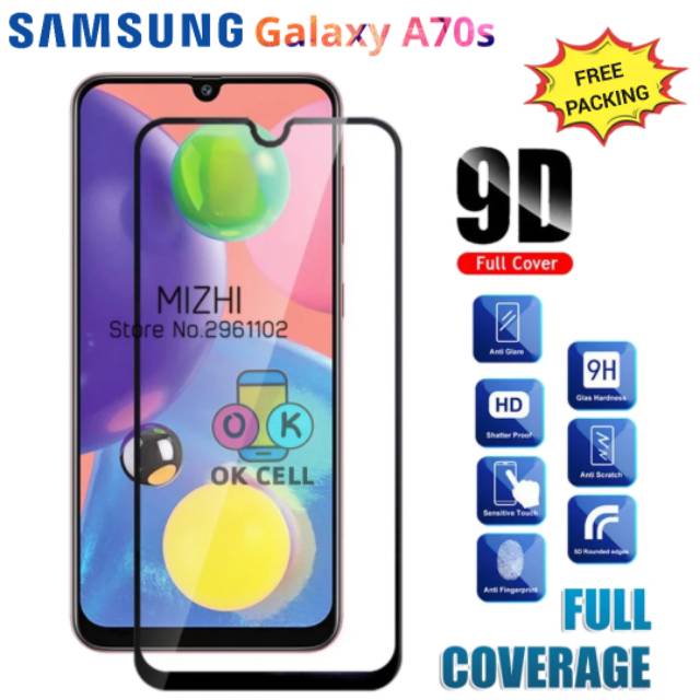 Tempered Glass 5D 9D Samsung A70s TG Anti Gores Layar Kaca Full Screen Protector Premium