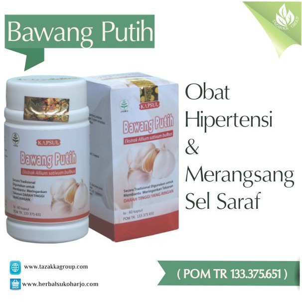 Obat Darah Tinggi Hipertensi Dan Sel Syaraf Herbal Bawang Putih Tazakka Murah Aman Halal Shopee Indonesia