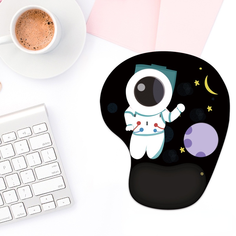 Mouse Pad Silikon Anti slip Motif Kartun Astronot 3D Untuk Komputer Kantor