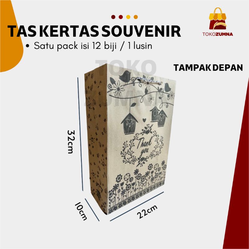 

Tas Kertas Souvenir Hajatan / Paper Bag Hajatan / Paper Bag Coklat Thank You 32x21,5cm
