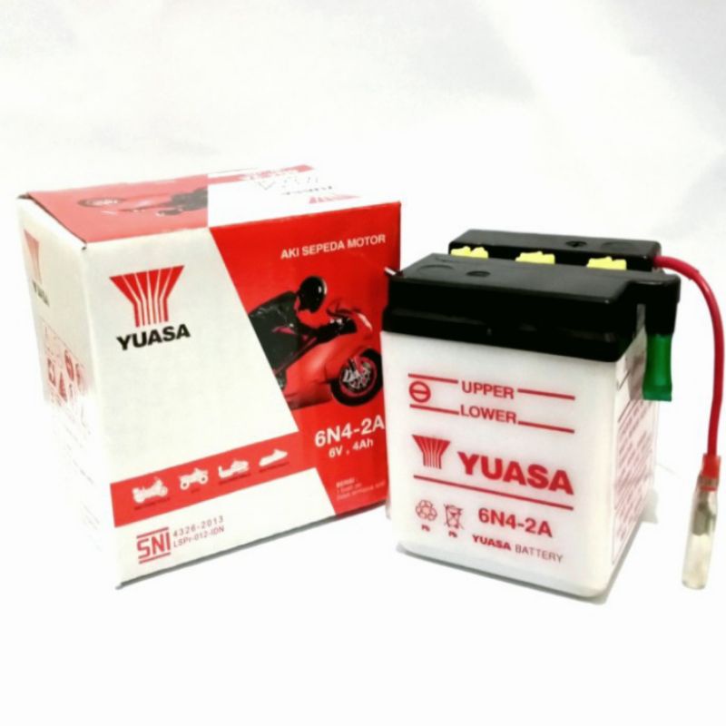Aki Accu Yuasa 6N4-2A 6v 4Ah Motor Suzuki A100 series, GP 100/125, FR 80, TRS
