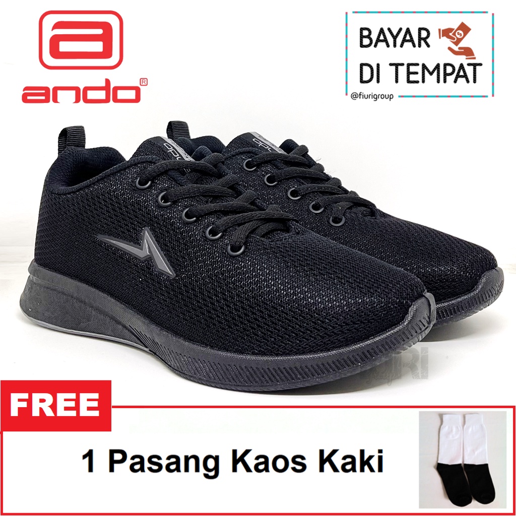 FIURI - ANDO ORIGINAL - SIP 35 37-40 FULL HITAM - SEPATU SNEAKERS SPORT KANVAS SOL KARET WANITA PRIA - SEPATU KETS TRENDY ANAK PEREMPUAN LAKI-LAKI - SEPATU OLAHRAGA LARI FITNES SENAM KERJA KULIAH SEKOLAH SD SMP SMA BERTALI CEWEK COWOK MURAH PROMO DISKON