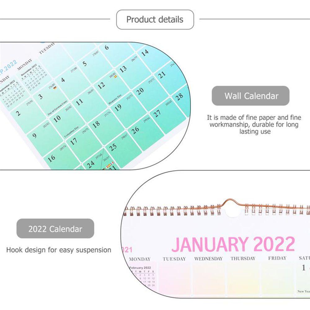 LANFY Kalender Dinding 2022kualitas Tinggi Tanggal Hari Penting Clocking Mark date Kalender Gantung