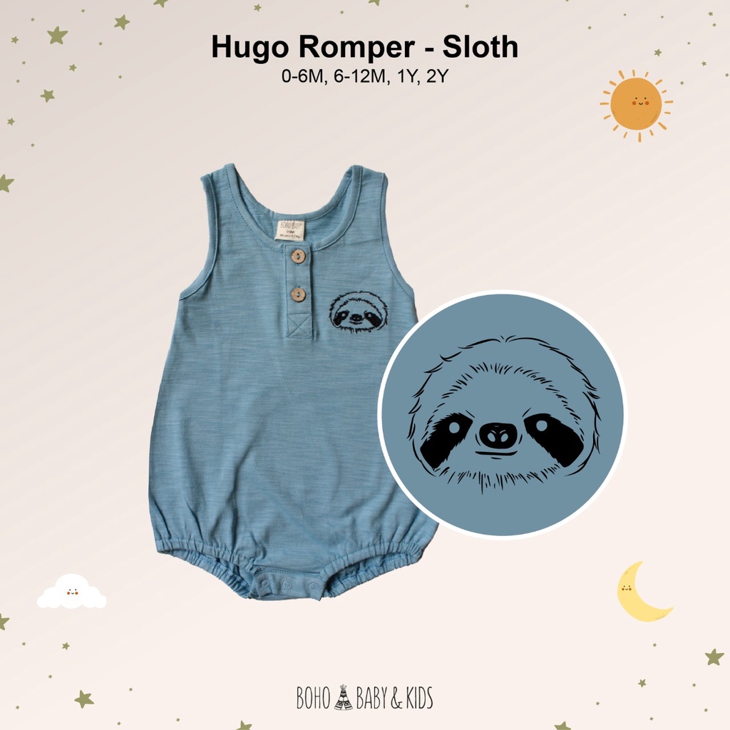 Aubreyshome Bohopanna Baju Kaos Anak Bayi - Hugo Romper-Orange Garden