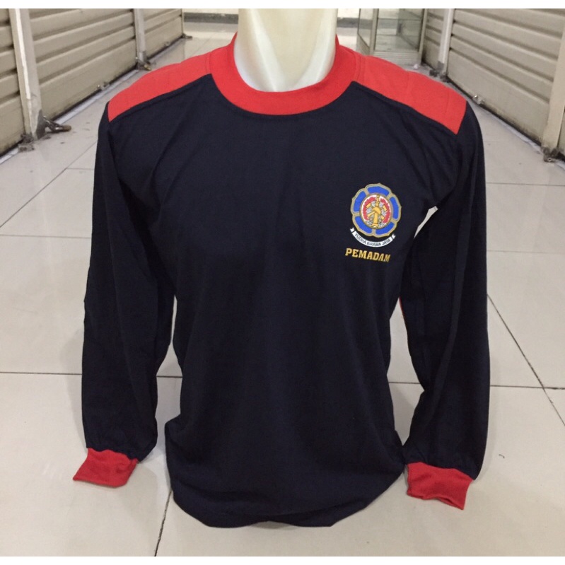 kaos pemadam/damkar biru dongker merah lengan panjang