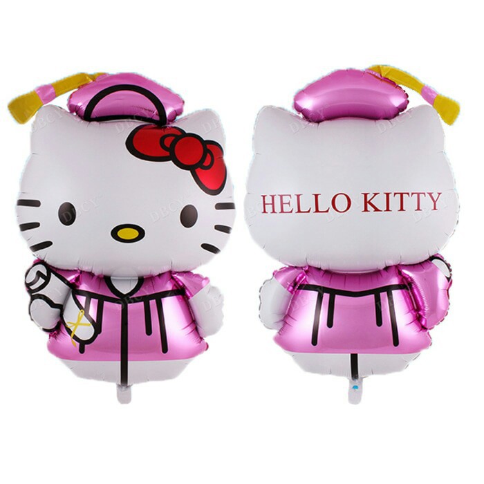 balon foil wisuda / graduation hello kitty jumbo 100cm