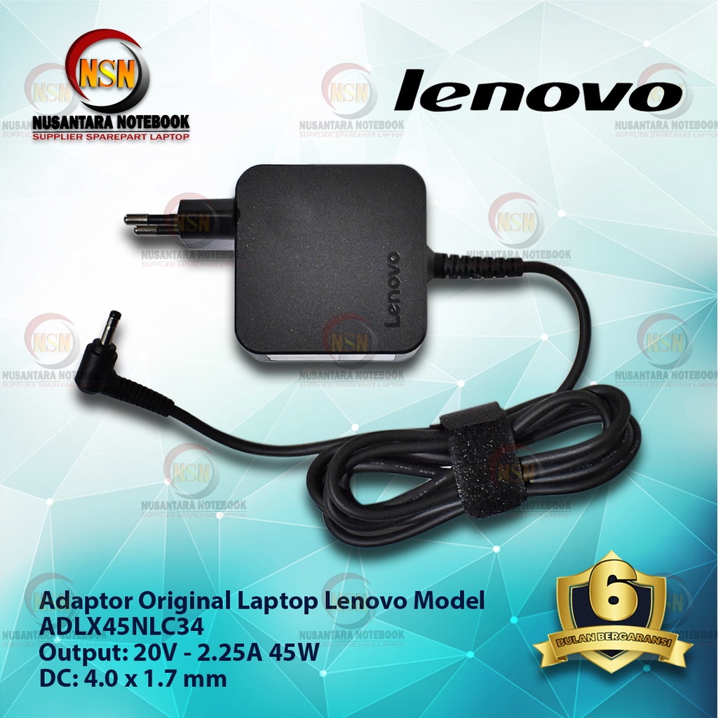 Adaptor Charger Original Lenovo 20V - 2.25A 45W DC 4.0 for IP 100