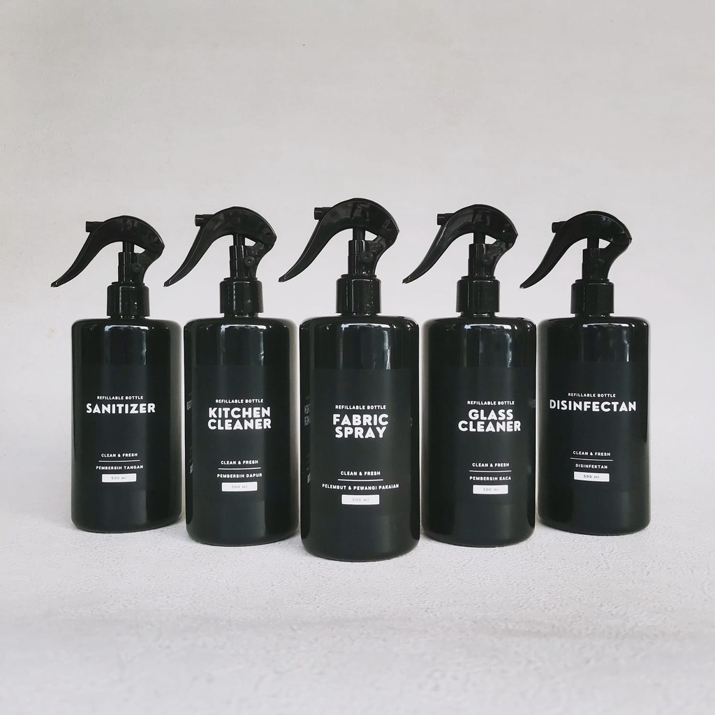 LUXE SPRAY BOTTLE HITAM Aesthetic Bottle Organizer 500 ml Botol refill