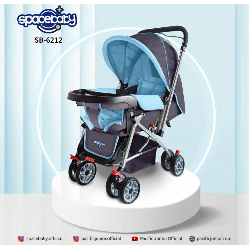 Baby Stroller Space Baby SB 6212 Reversible Stir Kanopy Cabin Siz&amp;SB 330-1 Ayun Free Packing Dus+Bubble