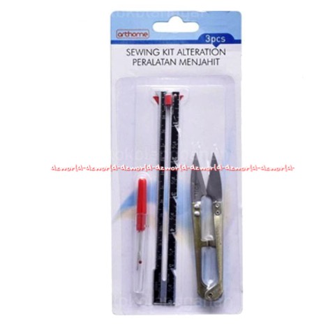 Arthome Sewing Kit Alteration Peralatan Menjahit Gunting Alat Jahit Set Isi 3 Pcs Jarum Penanda Penggaris Gunting Kecil Perkakas Art Home