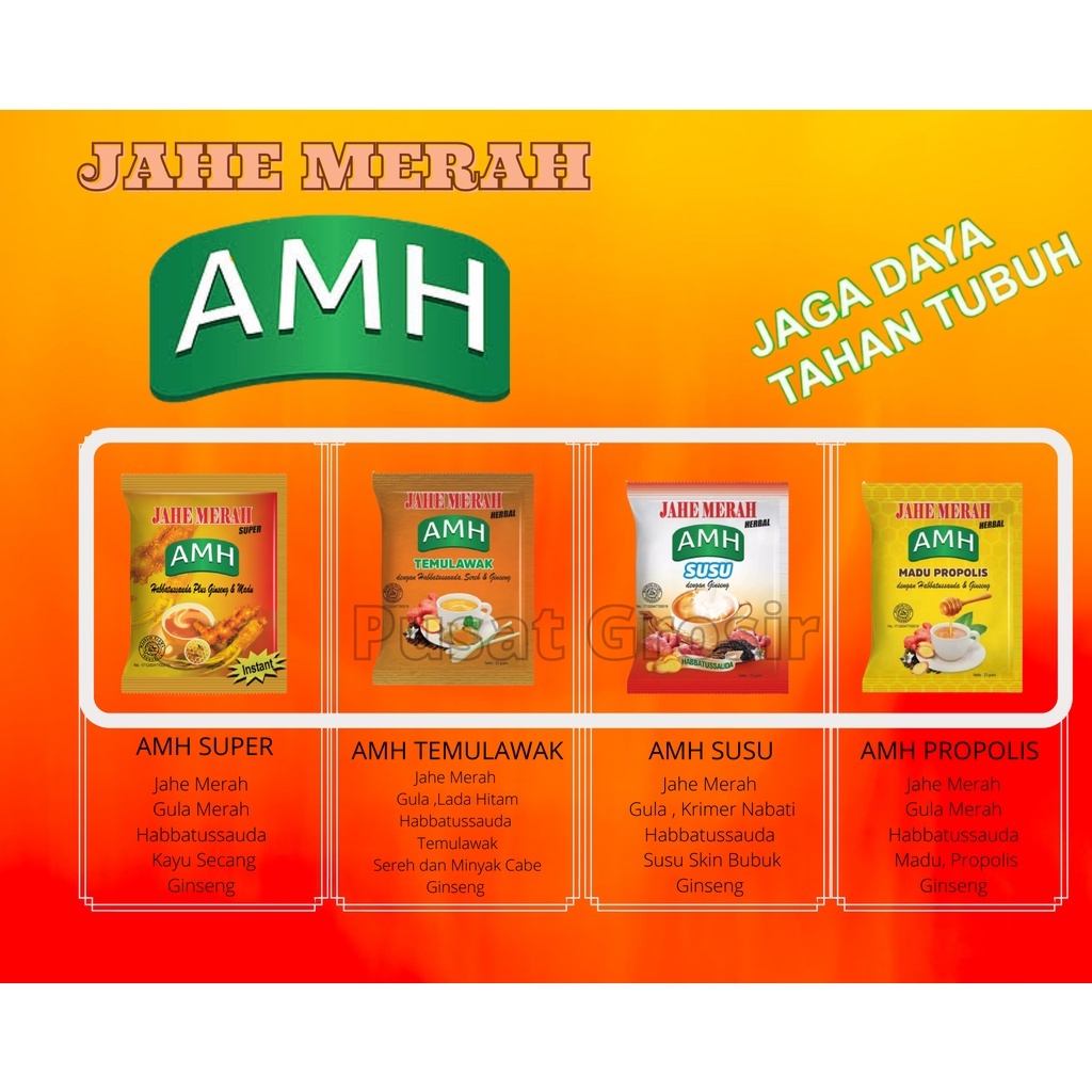 

Jahe Merah AMH Super Amanah Plus Habbats Susu Propolis Temulawak & Gingseng