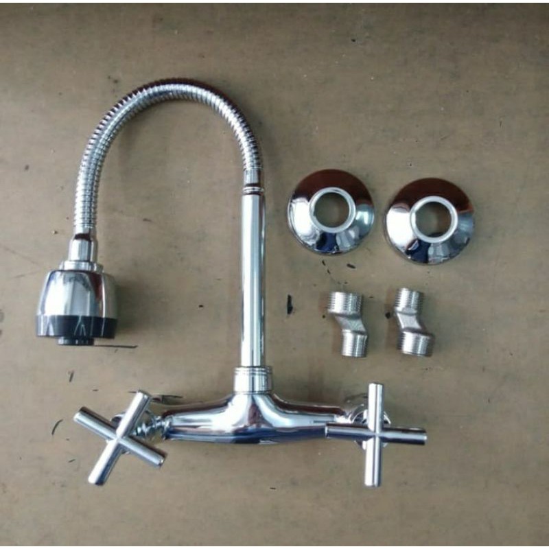 KRAN SINK BAK CUCI PIRING MODEL TEMBOK PANAS DINGIN