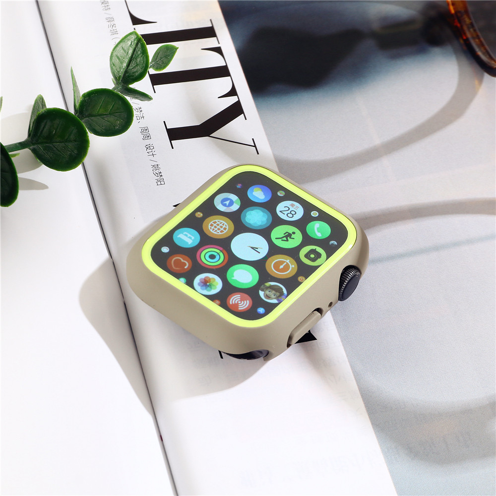 Duawarna Kaca+PC Cocok Untuk Apple Watch Case cho Apple Watch Pelindung Layar 38mm 40mm 42mm 44mm iWatch Series1 /2 /3 /4 /5 /6/SE Watch Cover Sarung Casing