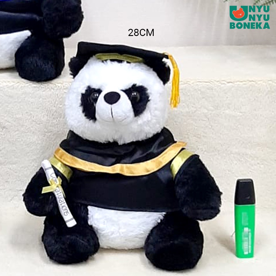 boneka toga wisuda panda animal souvenir graduation bahan lembut