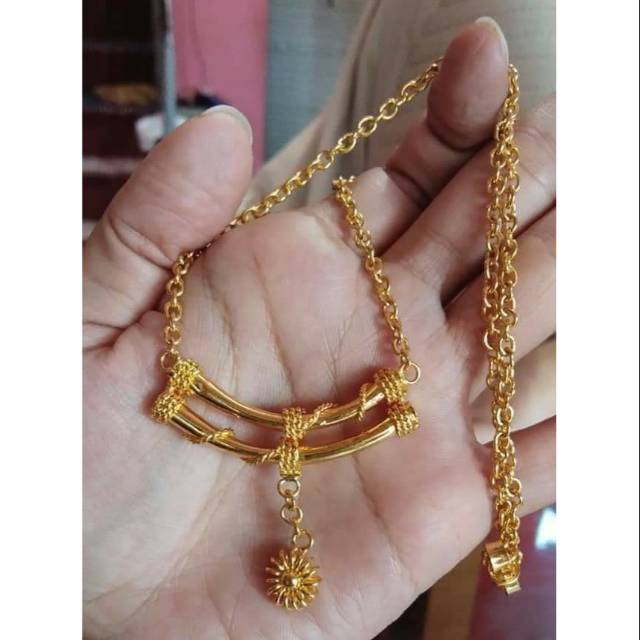 Kalung bambu 20 gram Emas london 24K kadar 99,9%