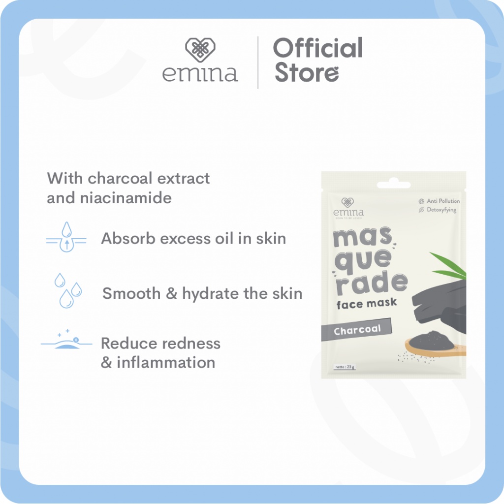 Emina Masquerade Face Mask 23 g - Masker Wajah (Sheet Mask) BISA COD