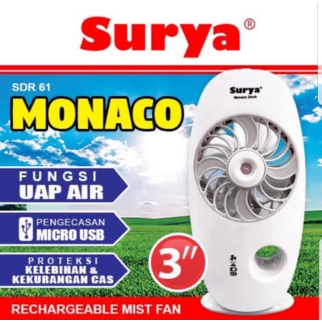 Surya Mnc Kipas Emergency / Kipas Angin Aromaterapi / Kipas Uap Air / Mini Fan