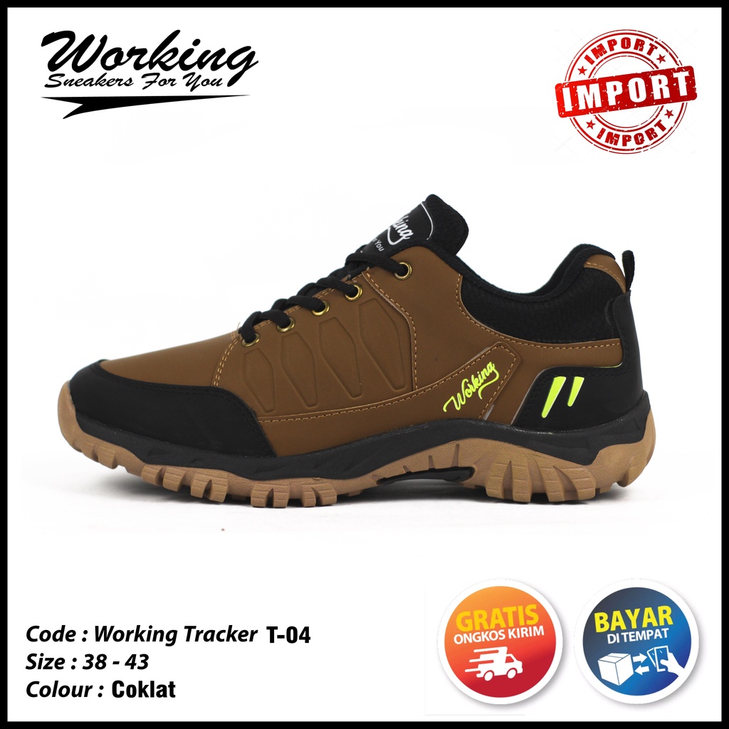 Cuci Gudang Sepatu Hiking Import Working T-04 // Sepatu Tracker // Sepatu Offroad // Sepatu Gunung