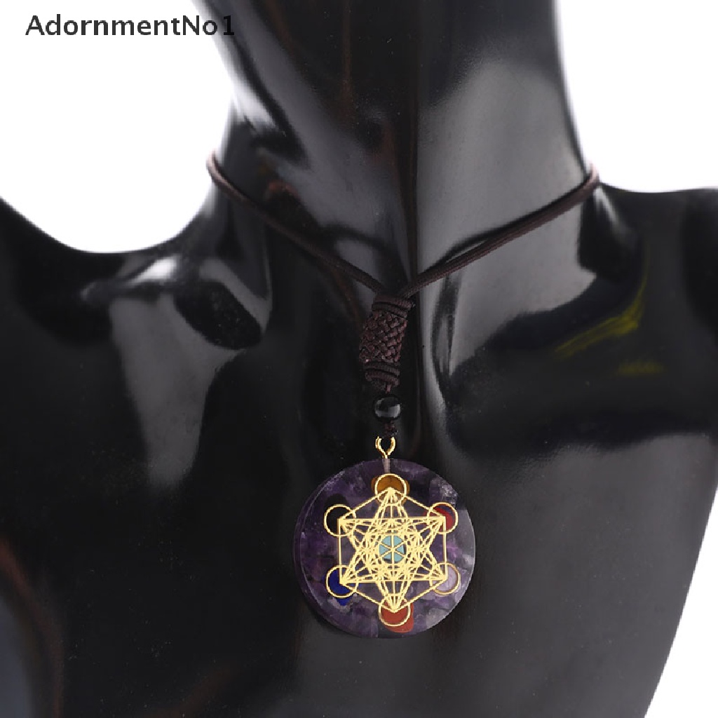 (AdornmentNo1) Orgonite Kalung Rantai Dengan Liontin Kubus Resin Untuk Wanita