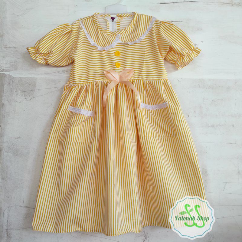 Dress Anak 6 7 8 tahun gaun anak cewek perempuan tanggung  sailor tg( dress TG sailorstrip )