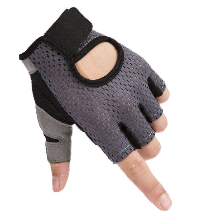 Fitness half-finger gloves thin mesh non-slip sports equipment training cycling breathable gloves