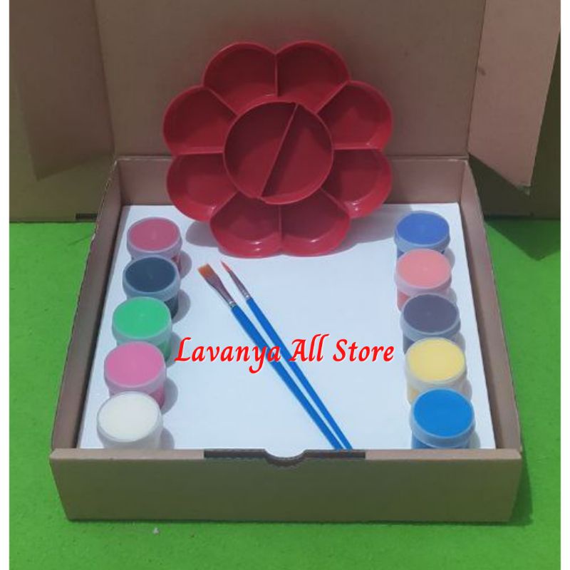 

Paket Hemat Melukis Canvas 10 warna + Box