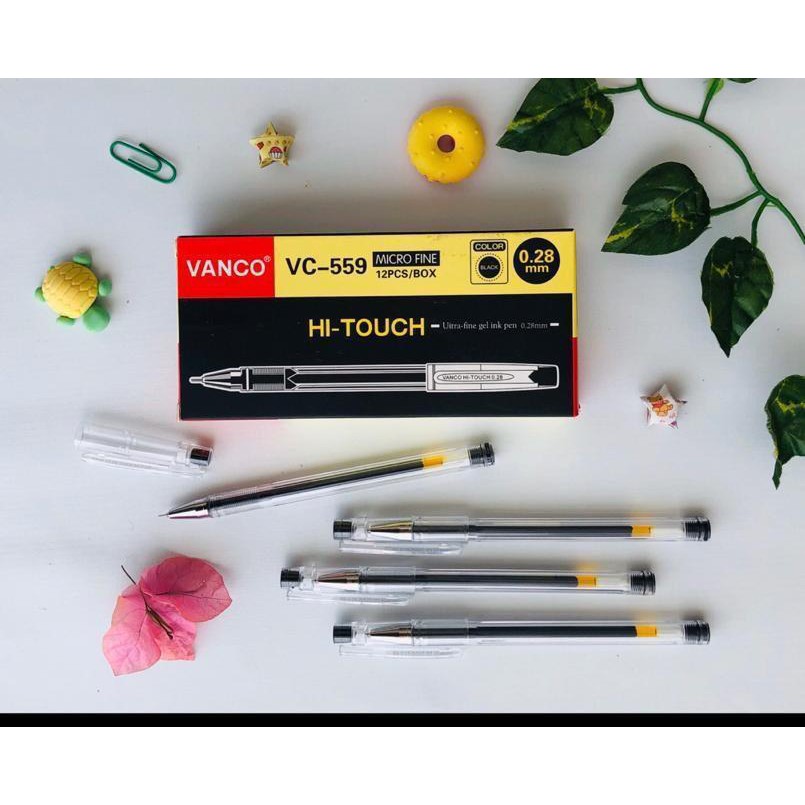 

1 Lusin/ 12 Pcs DE ROYALE - VANCO GEL PEN HI TOUCH VC-559 ULTRA FINE GEL PEN WARNA HITAM