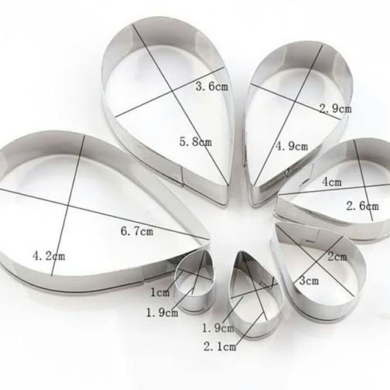 cetakan kelopak bunga mawar isi 7 pcs