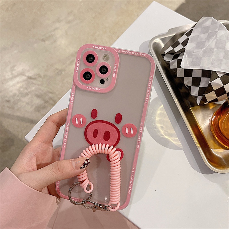 Soft Case Silikon TPU Motif Babi Pink Untuk iPhone 13 12 11 Pro Max X Xr Xs Max SE 8 7 6 6s Plus