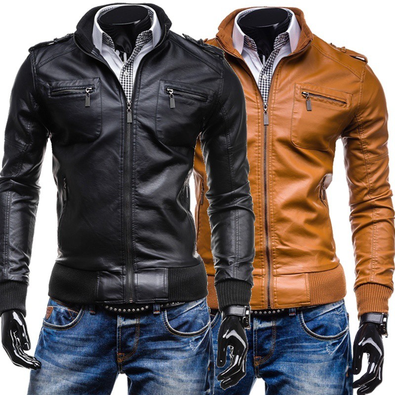 jaket pria semi kulit terlaris jaket motor touring jaket harian jaket musim dingin