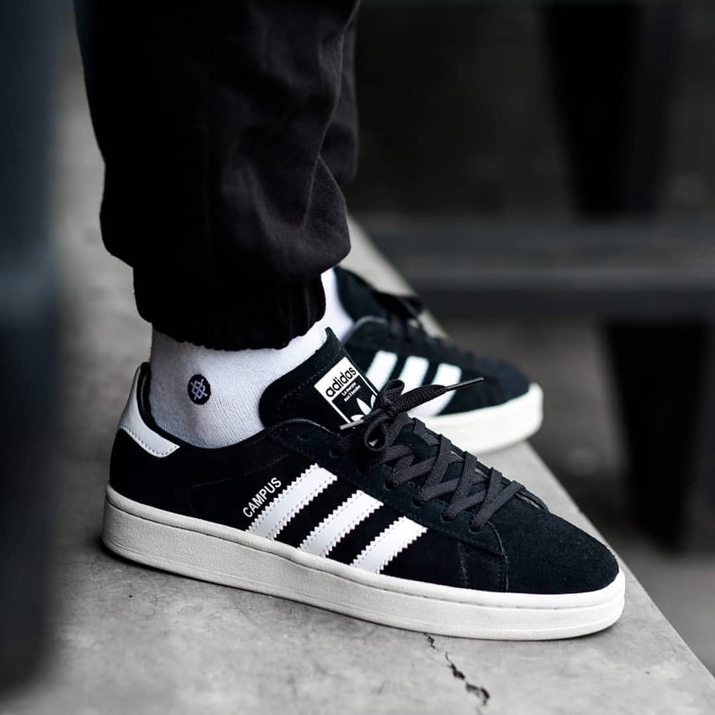 SEPATU SNEAKERS ORIGINAL PRIA WANITA ADIDAS CAMPUS BLACK WHITE