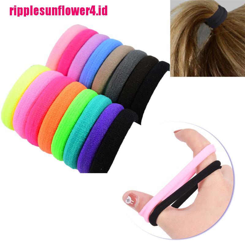 10pcs Ikat Rambut Ponytail Elastis Untuk Wanita