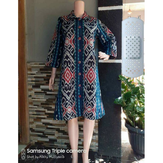 Dress tenun baju tenun jepara line A Baju dress pesta DTB56