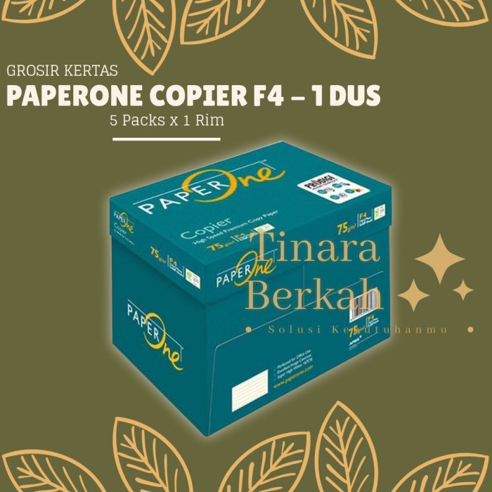 

Kertas HVS PAPER ONE F4 Copier 75 GR GSM / Print Fotocopy Folio PO Murah PAPERONE 1 DUS KARTON 5 Rim