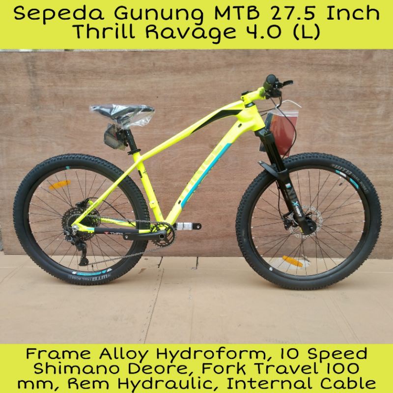 Sepeda Gunung MTB 27.5 Inch Thrill Ravage 4.0 AL New Alloy 10 Speed Shimano Hydraulic