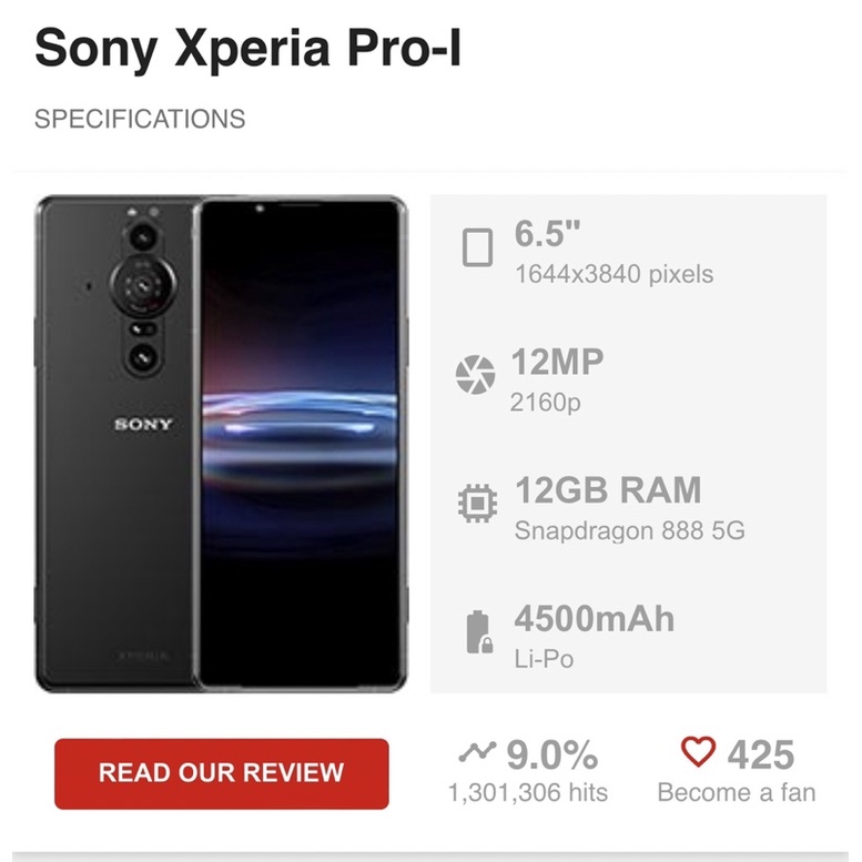 Sony Xperia Pro I 5G 12GB 512GB Snapdragon888 New Inter