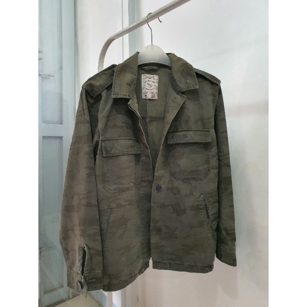 Jaket Parka Army Canvas Pria Wanita Preloved