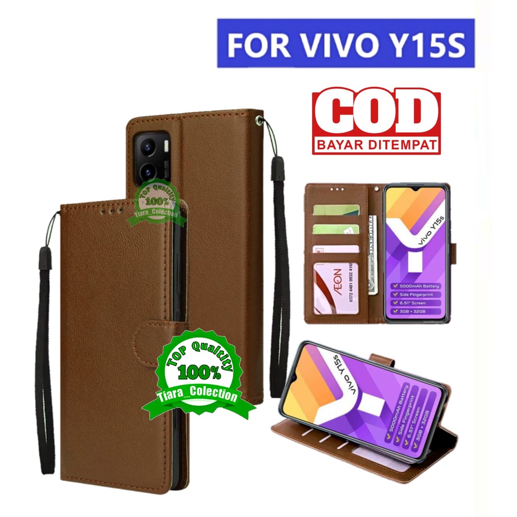 big promo case flip vivo y15s flip case kulit vivo y15s - y15 s terbaru dompet hp buka tutup stand