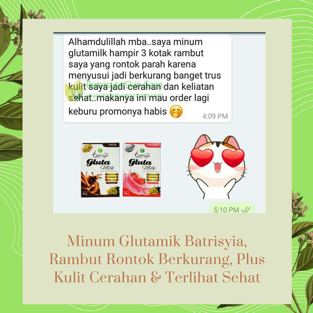 1sacet glutagam batrisyia herbal glutamilk batrisya minuman collagen kecantikan rasa strawbery batrisia