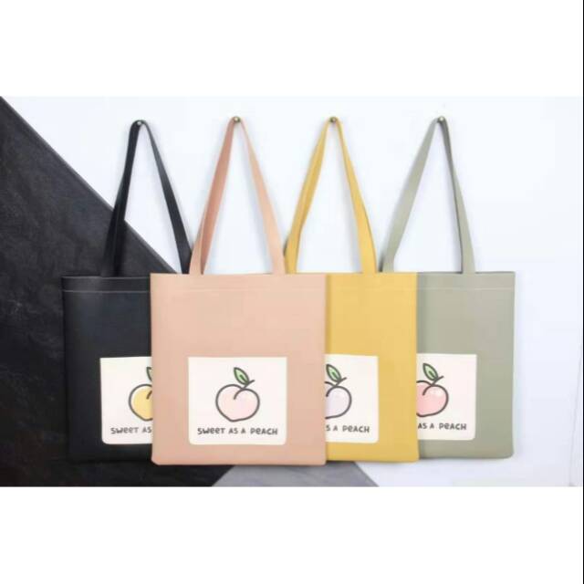 Tote bag motif peach