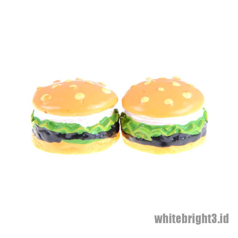 (white3) 10pcs Miniatur Hamburger Skala 1: 12 Untuk Dekorasi Rumah Boneka