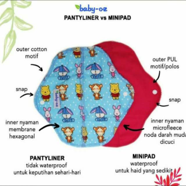 Panty liner cuci ulang Baby oz pembalut kain Babyoz menstrual Pad menspad sabun Lerak ningrat