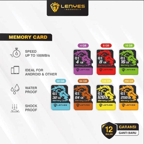 Lenyes Memori Micro Sd 4Gb/8Gb/16Gb/32Gb/64Gb Class 10 - Up To 90Mb