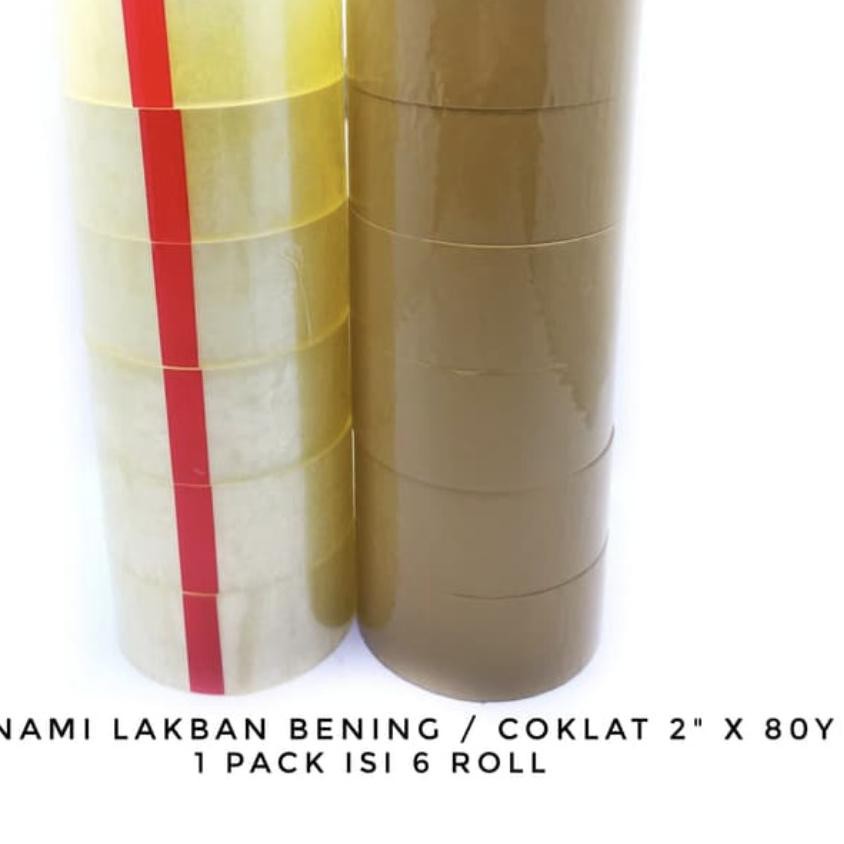 

PALING HOT!! KODE-597 Lakban Bening 2" Inch 80 Yard Sazanami Opp Tape Isolasi Selotip