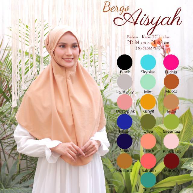 BEST SELLER!!! HIJAB DEWASA MUSLIMAH/BERGO MARYAM TALI_BERGO AISYAH BAHAN KAOS TC PREMIUM_TERMURAH!!