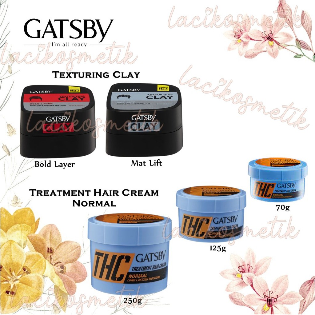 ✨LACIKOSME✨ GATSBY TREATMENT HAIR CREAM NATURAL - TEXTURIZING CLAY EXTRA SEMI DRY