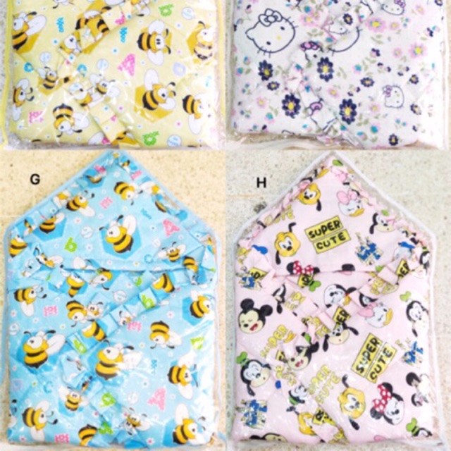 Selimut bayi katun topi / blanket baby karakter / Kain penghangat bayi new born